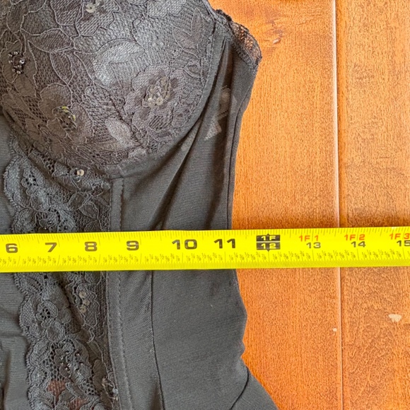 The Escanté Collection Vintage Black Lace Garter Bustier Lingerie Top Size M - Picture 3 of 12